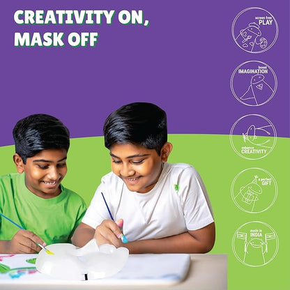 Kalakaram Diy Face Mask Painting Kit | Painting Kit for Kids | Create Your Own Customised Face Masks Using Paints | Diy Kits for Kids