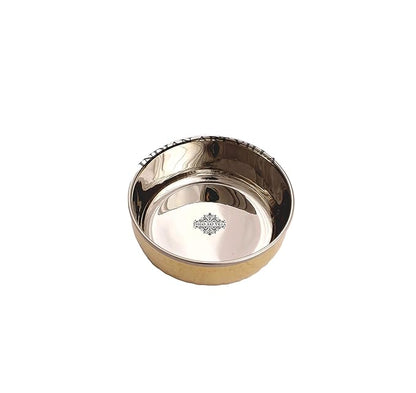 IndianArtVilla Brass Steel Katori Bowl | 145 ml 2 Pieces