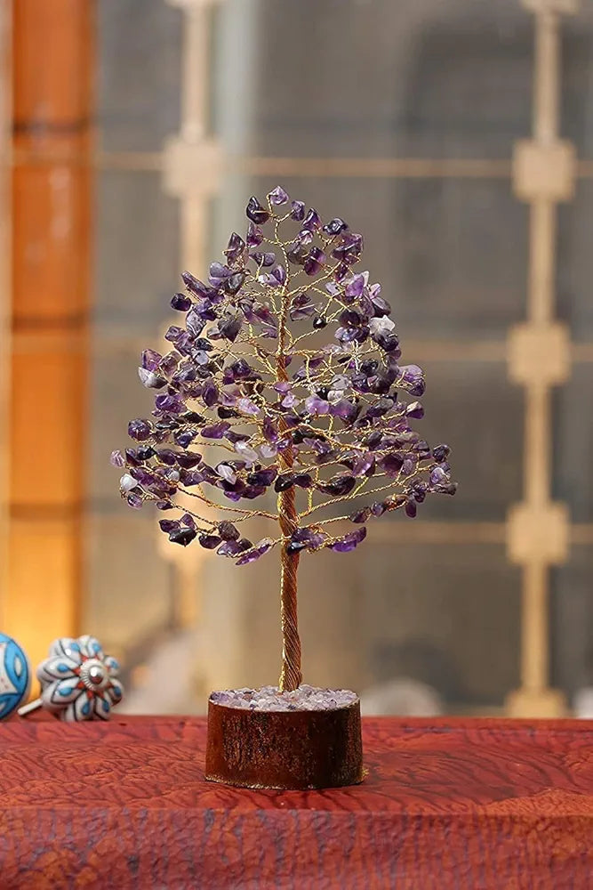 Zaicus Seven Chakra Gemstone Tree Crystal Tree of Life Feng Shui 10-12 Inch Silver Wire