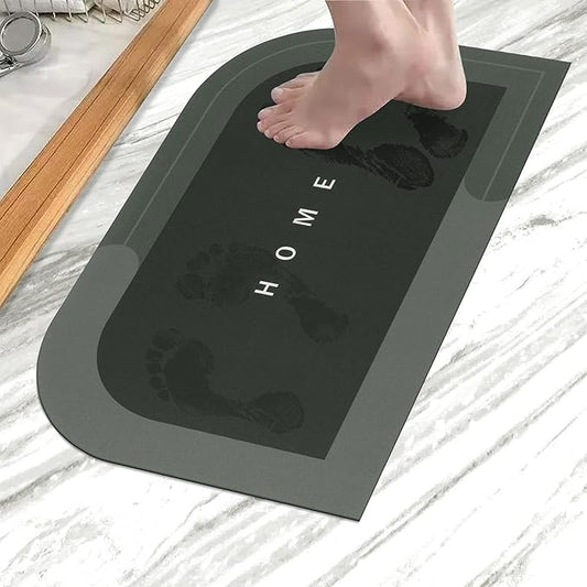 Story@Home Silicone Mat Water Absorbent Mats Non Slip Rectangular Shape Mat For Bathroom Charcoal Chic Colour