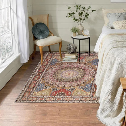 Ishro Home 3d Jet Multi Printed Carpet Rug Runner And Carpets For Bedroom Colour Royal Zari 5x7 Feet