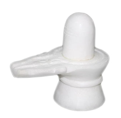 StonKraft White Marble Shiva Lingam/Shiv Ling Shankar Bholenath Shivji Mahadev