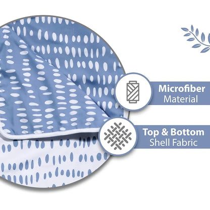 Divine Casa 120 GSM Microfiber Single Kids Dohar Soft & Lightweight Throw Blanket Rain Dash Pattern Colour Rainy Blue