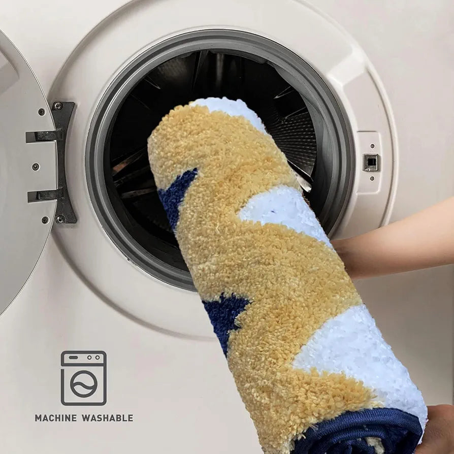 Luxe Home Ruffle Bath Mat Rabbit Bathroom Door Foot Mats 40 X 60 Cm Colour Teal