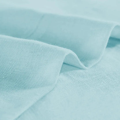Cloth Fusion Cotton Feel Sheer Door Curtains 7 Feet Long Set of 2 Semi-Transparent Aqua