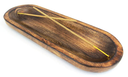 Pure Source India Natural Wood Incense Holder and Ash Catcher