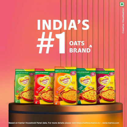 Saffola Oats with Apple 'n' Almonds, Fruit Flavoured Oats with High Fibre, Yummy Anytime Snack, 400g