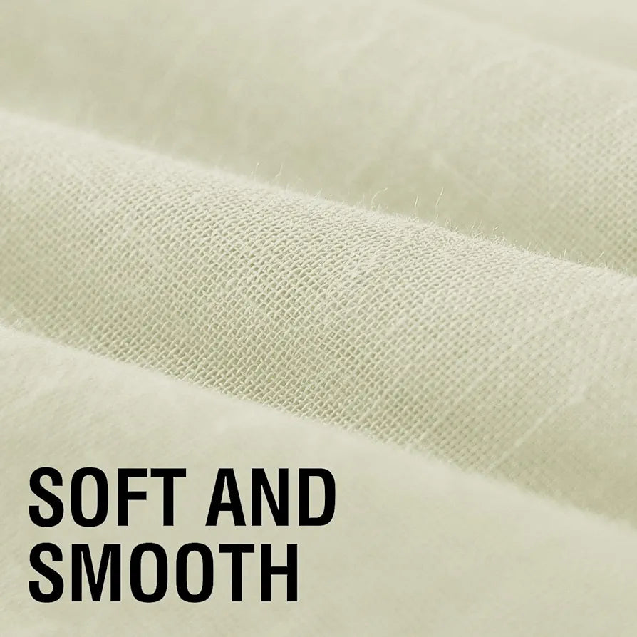 Cloth Fusion Cotton Feel Sheer Door Curtains 7 Feet Long Set of 2 Semi-Transparent Cream
