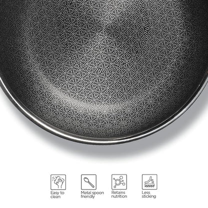 Arttdinox Vida Triply Stainless Steel Kadai | Non Stick Kadhai | Kadai With Lid for Cooking | Induction Kadai | 24cm | 2.7 Ltr