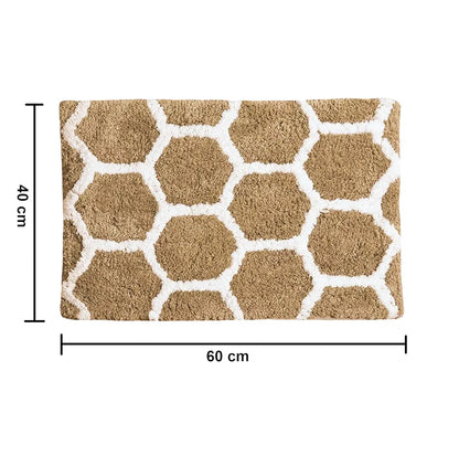Aerohaven Abstract Modern Anti Slip Bathmat Coffee Colour Microfiber