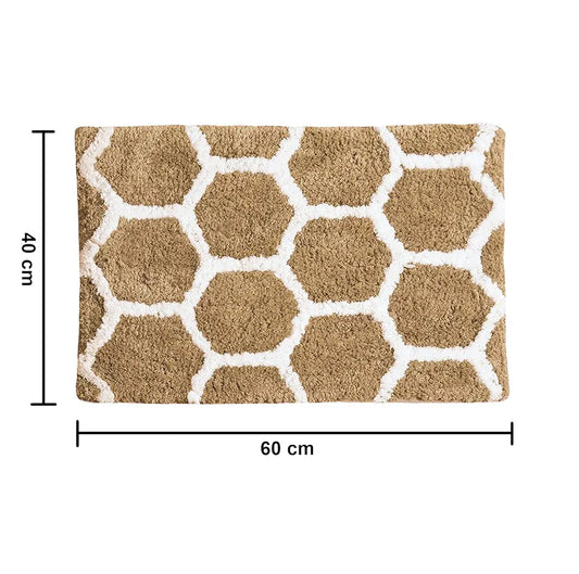 Aerohaven Abstract Modern Anti Slip Bathmat Coffee Colour Microfiber