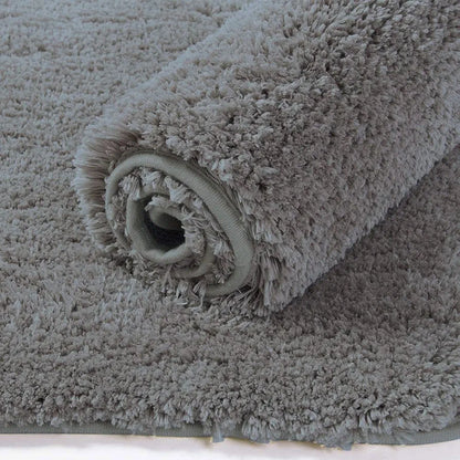 Luxe Home International Microfibre Rectangular Bath mat Super Soft Anti Skid Newman Mats For Bathroom Colour Silver