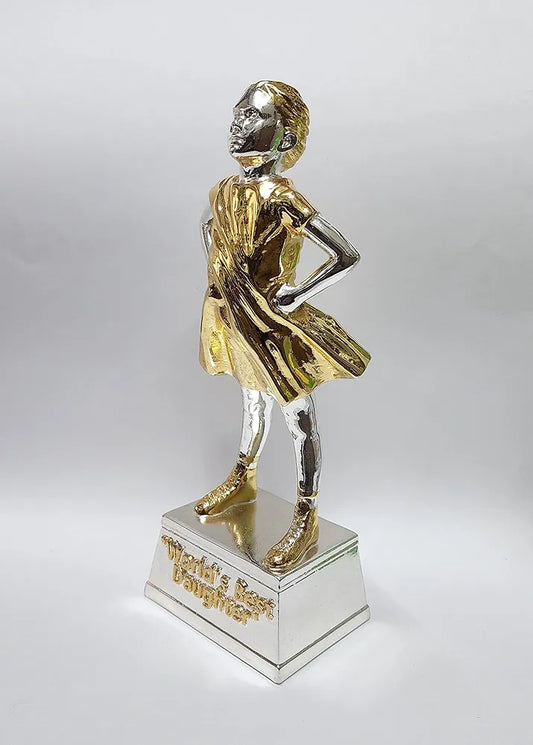 Gold Art India World's Best Daughter Figurine Silver & Gold Plated