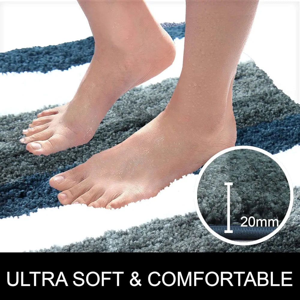 Luxe Home Bath Mat Super Soft Microfiber Non Slip Jericho Bathroom mats 40x60 cm Colour Forest Green