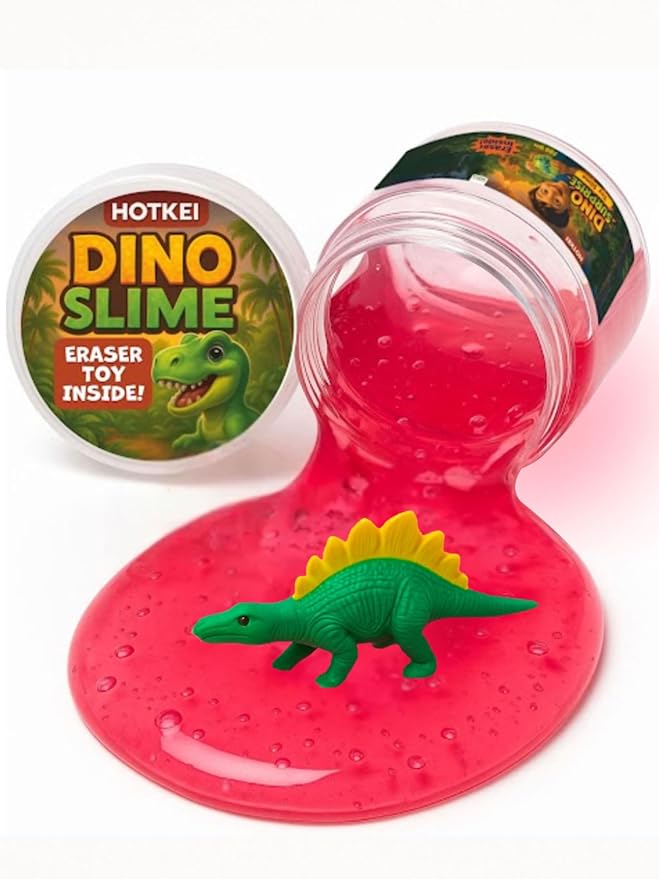 Hotkei Slime with Dinosaur Eraser Toy - 200 gms