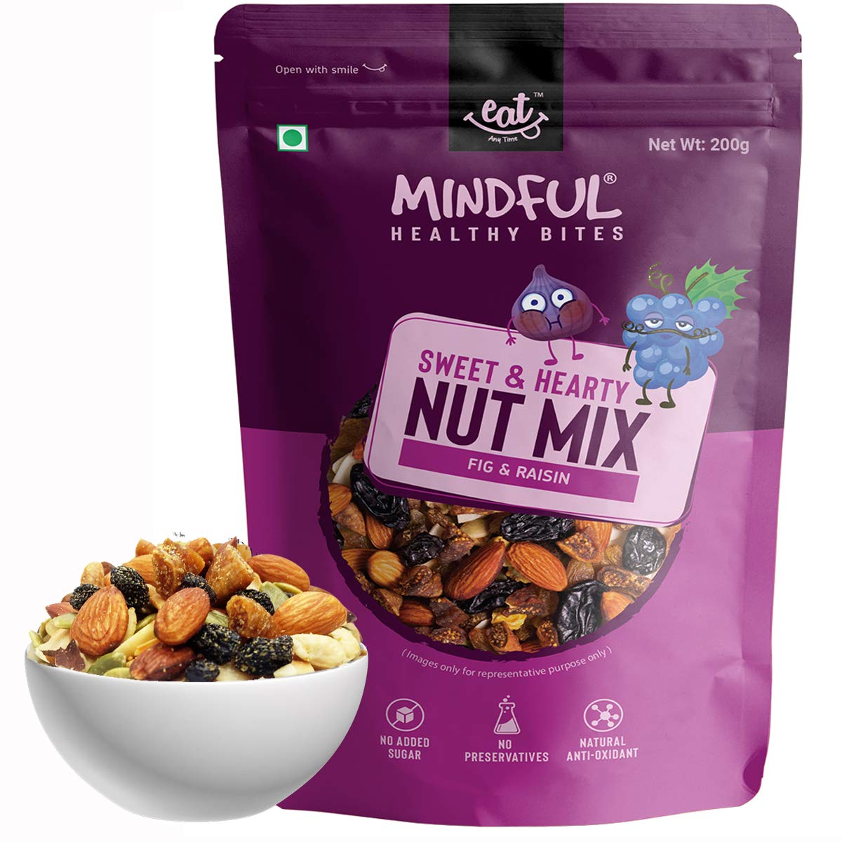 Eat Anytime Mindful Healthy Sweet Hearty Nuts Mix - 200 gm
