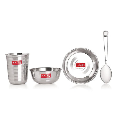 Hazel Stainless Steel Dinner Set of 6 Pieces Dinner Set Steel