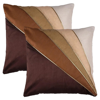 Kuber Industries Cushion Cover Pillow Covers Cream Patang Wire Cushion Covers Set of 5 Brown