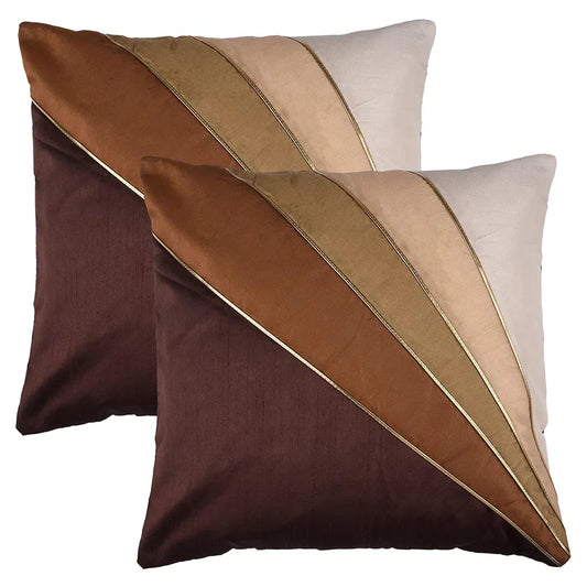 Kuber Industries Cushion Cover Pillow Covers Cream Patang Wire Cushion Covers Set of 5 Brown