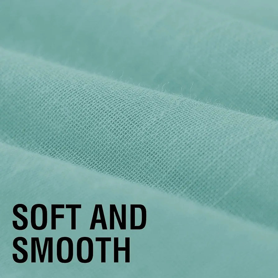 Cloth Fusion Cotton Feel Sheer Door Curtains 9 Feet Long Set of 2 Semi-Transparent Sea Green