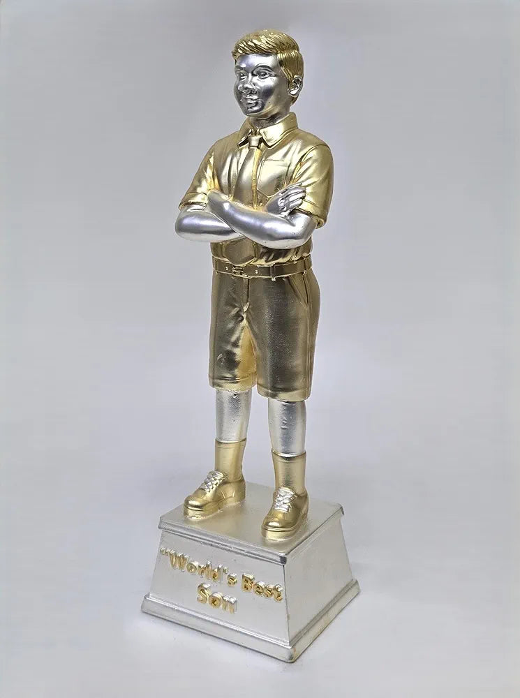 Gold Art India Best Son Figurine Gold & Silver Plated Matte