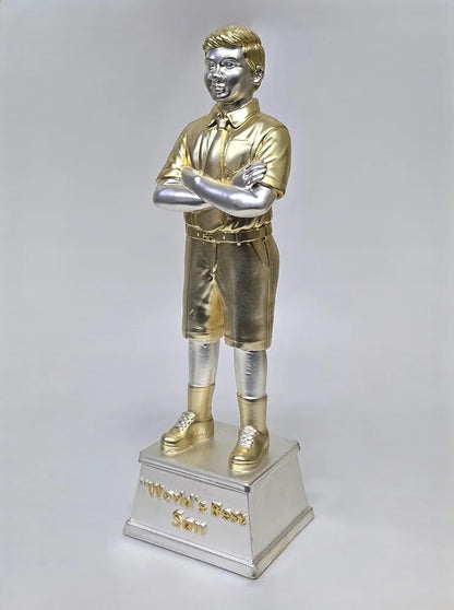 Gold Art India Best Son Figurine Gold & Silver Plated Matte