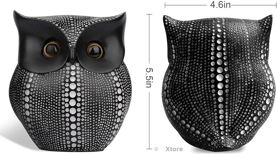 Xtore Modern Classy Lucky Owl Resin Art Figure Showpiece