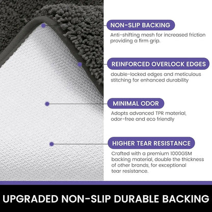 Luxe Home International Microfibre Rectangular Bath mat Super Soft Anti Skid Newman Mats For Bathroom Arabic Colour Coffee