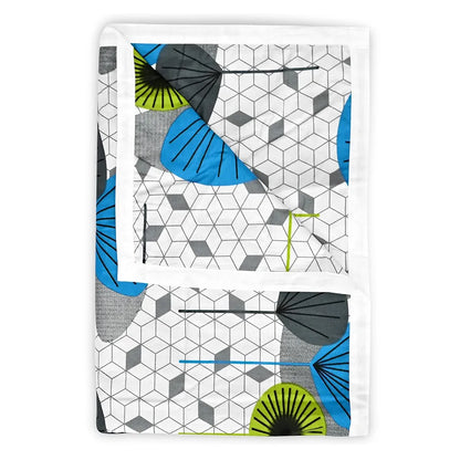 Divine Casa Glace Cotton 120 GSM Reversible Lightweight Printed Double Bed AC Dohar Blanket Quilt TC - 120 Colour White and Blue