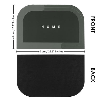 Story@Home Silicone Mat Water Absorbent Mats Non Slip Rectangular Shape Mat For Bathroom Charcoal Chic Colour