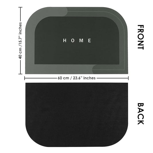 Story@Home Silicone Mat Water Absorbent Mats Non Slip Rectangular Shape Mat For Bathroom Charcoal Chic Colour