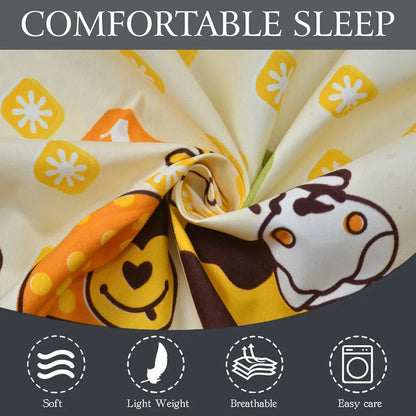 Fresh From Loom Hypoallergenic Elastic Fitted Bed Sheets Soft Glace Cotton 300 tc Fitted Bedsheet With One Pillow Cover Smallsingle Yellow