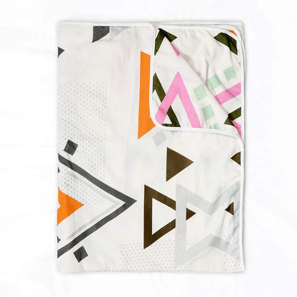 Divine Casa Glace Cotton 120 GSM Ultrasoft Reversible Lightweight Printed Double Bed AC Dohar Blanket TC - 120 Colour Orange and Pink