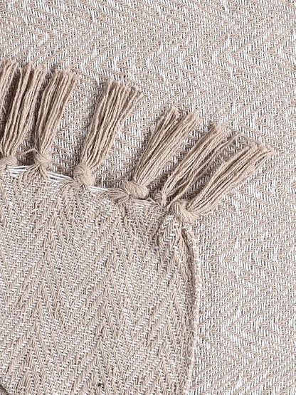 Sashaa World Soft Herringbone Throw Blanket Colour Grey