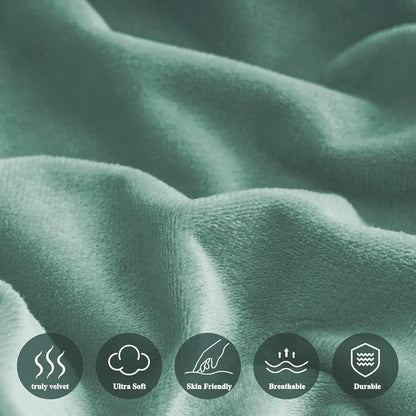 Cloth Fusion 200 TC Warm Winter Elastic Fitted Bedsheet for Double Bed King Size with 2 Pillow Covers Green