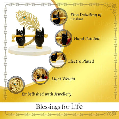 Ekhasa Lord Krishna Hands with Flute Idol Black Krishna Hands