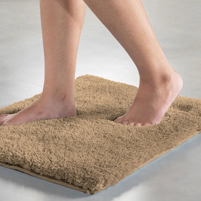 Luxe Home International Microfiber Rectangular Bath Mat Super Soft Non Slip 60X90 Cm Colour Gold