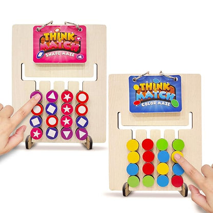 Wembley Multicolor Slide Puzzle Montesori Slide Puzzle Game Toys 2 in 1 Color & Pattern Matching