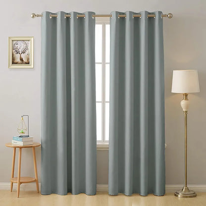 Cloth Fusion Blackout Door Curtains 9 Feet Long Set of 2 Room Darkening Parda Grey