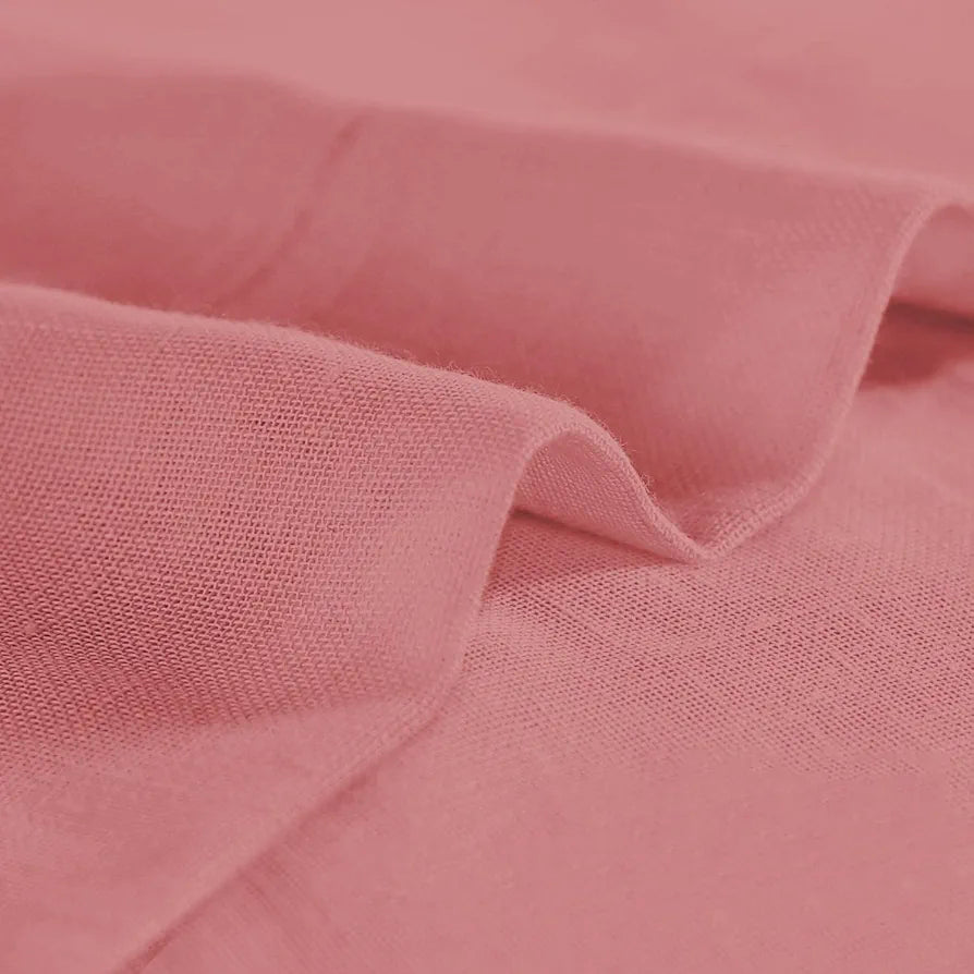 Cloth Fusion Plain Cotton Feel Sheer Door Curtains 9 Feet Long Set of 2 Semi-Transparent Light Pink