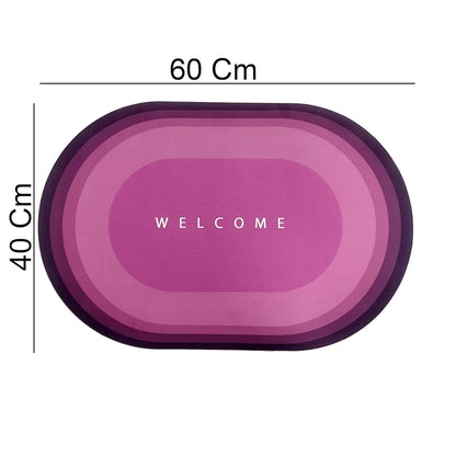 Status Contract Pink Welcome Water Absorbing Mat Colour Pink