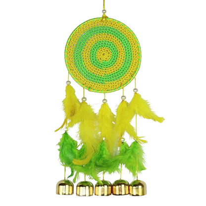 Wind Chime 5 Bell Dream Catcher Green Small