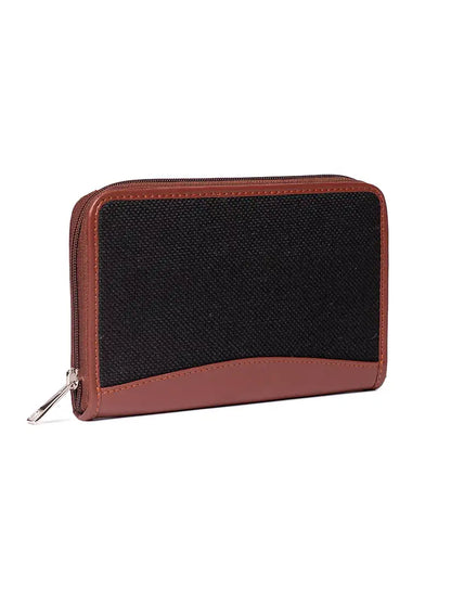 Zouk Wallets for Women Handmade Wallets for Females Vegan Leather and Jute