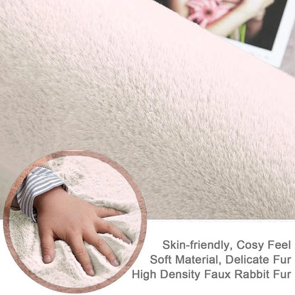 Luxe Home International Rectangular Carpet Super Soft Anti Skid Rabbit Fur  Bathroom Mats Colour Skin