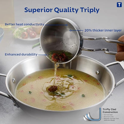 Tramontina Aeion Triply 10cm Tadka Pan | Healthy Non Toxic