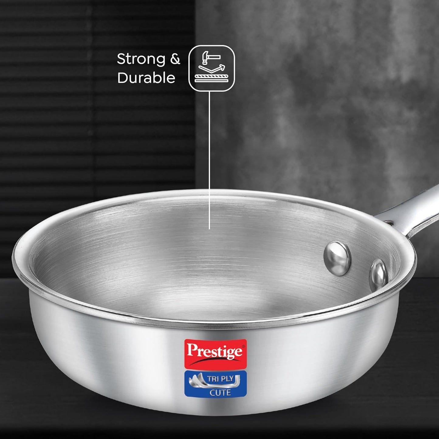Prestige Tri-ply Cute Fry Pan 12 Cm Silver
