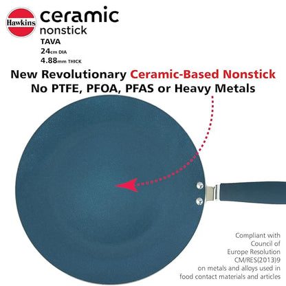 Hawkins Ceramic Nonstick Tava 24 cm Granite Griddle