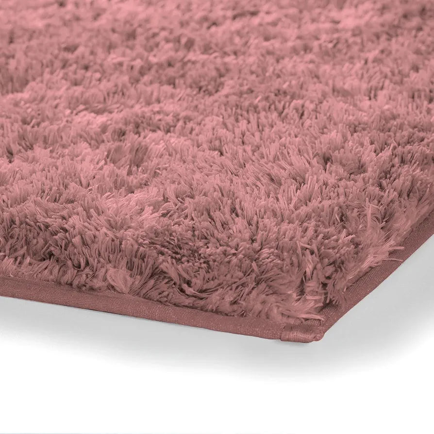 Luxe Home International Microfiber Bath Mat Super Soft Non Slip Vegas Rectangular Mats For Bathroom Colour Pink