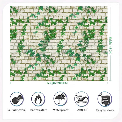 Jaamso Royals White Brick Stone Wall Papers for Home Brick Wallpaper 200cm X 45cm Multicolour