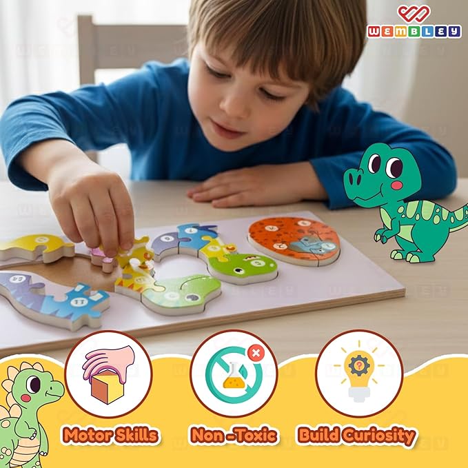 Wembley Wooden Jigsaw Puzzle for Kids Toy Dinosaur Life Cycle